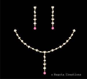 Kundan Meena - Diamond Polki with Pink Tourmailne