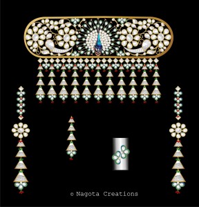 Bridal Kundan Meena Set - Beautifully crafted peacock