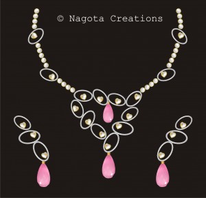 Kundan Meena Unique Necklace Set with 18 Carat and 24 Carat