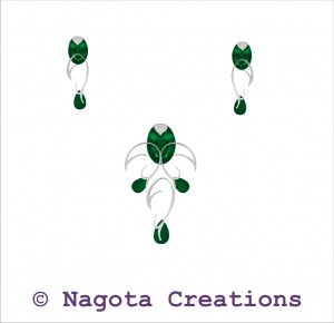 Pendant Set with White Gold , Emerald and Diamond