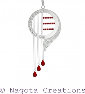White Gold Pendant with Diamond and Ruby