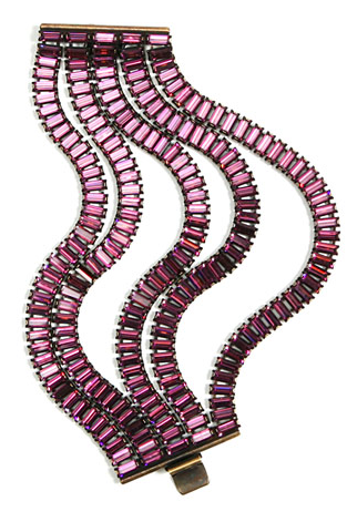 5 Strand Amethyst Crystal Baguette Bracelet - Janis, by Janis Savitt
