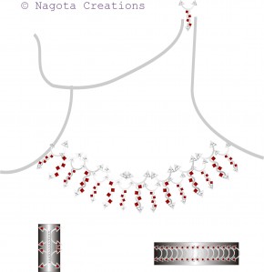 White Gold - Full Necklace Set with Ruby and Diamond