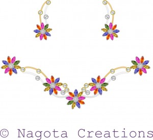 Necklace Set with White Gold , Yellow Gold , Multi Sapphire and Diamonds