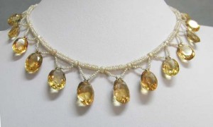 Victorian Necklace using Citrine