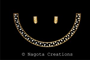 Kundan Meena Unique Necklace Set with 18ct & 24ct yellow gold