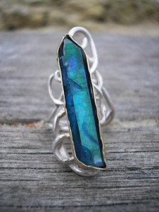 Aquamarine wand ring